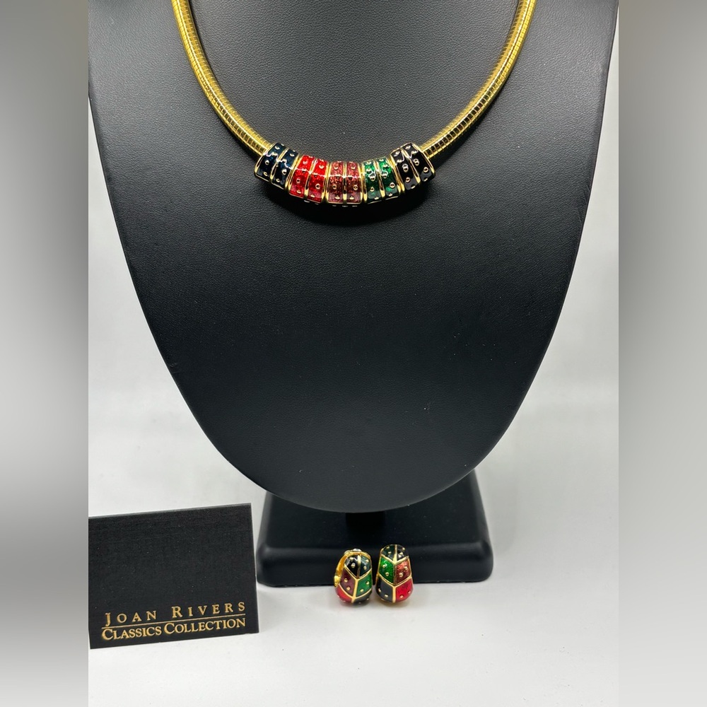 Joan Rivers Gold Necklace Set with Clip on Earrings